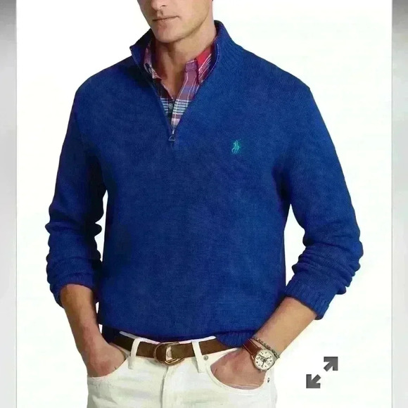 Polo Ralph Lauren zip neck sweater Large Excellent condition 100-% cotton. - Picture 1 of 10